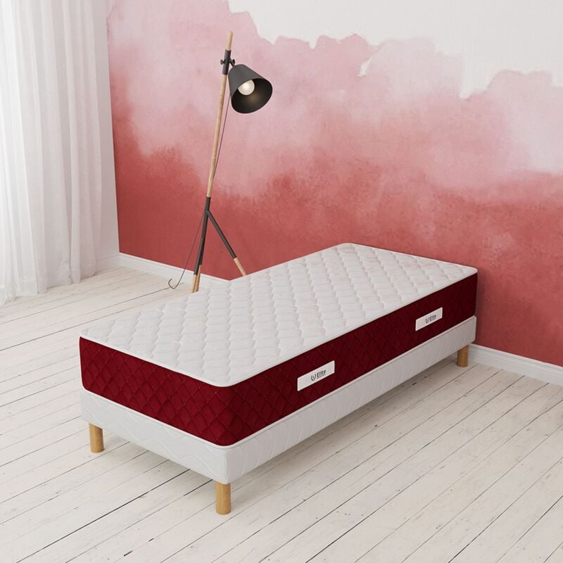 Ensemble 120x190 rosso Sommier + Matelas Hauteur 25cm