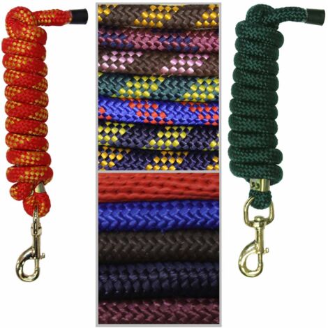 Rosso - Lunghina tonda pesante in nylon con moschettone ottonato