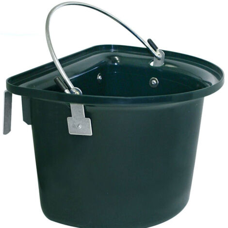 Rosso - Mangeoire mobile pour chevaux en plastique avec poignée et supports métalliques 12 litres