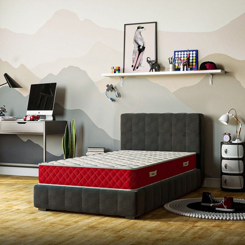 Matelas 90x200 rosso Hauteur 25cm Rosso