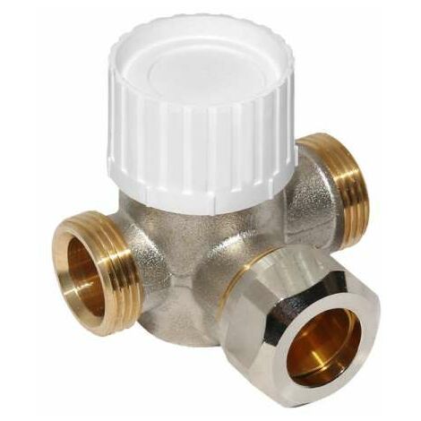 Rossweiner 3-Wege-Ventilunterteil DN 15 voreinstellbar mit Klemmverb.unten Anschluss links, 1237431