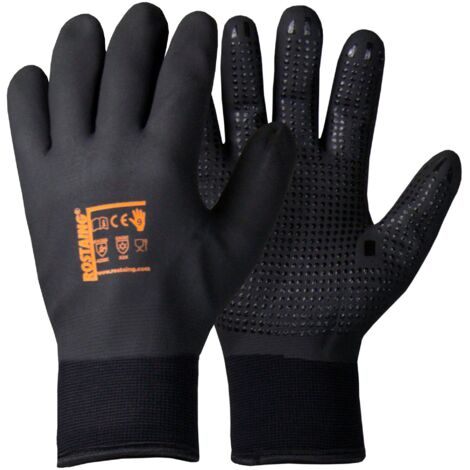 ROSTAING Guanti WINTERPRO - Paia di guanti da lavoro - Neri - Invernali - Ideali per lavorare in ambienti umidi e freddi - Impermeabili - Comfort - Resistenza al freddo