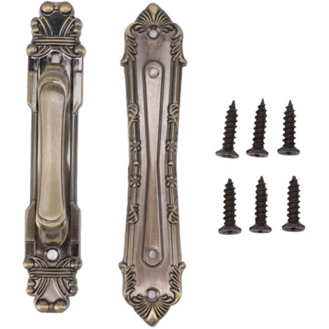 Rostbeständiger Scheunentürgriff aus Eisen im Landhausstil, für Schränke, Kommoden, Schubladen und Türen, Oberfläche in Antikbronze.