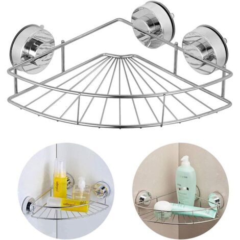 Rostbeständiges Eckduschregal aus Aluminium, kein Bohren erforderlich, Halter für Shampoo und Seife, praktisches Badezimmeraccessoire