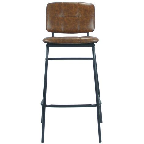 Rostfarbener Hocker Ross aus Kunstleder mit schwarzen Beinen 106 cm x 43 cm x 45 cm