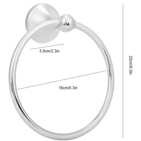 Rostfreier Handtuchhalter aus Chrom fürs Badezimmer, stilvoller Ring, maximale Beständigkeit