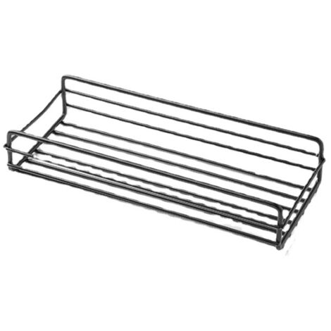 Rostfreies Duschwandregal aus schwarzem Eisen, 37 x 26,5 x 4,5 cm – Badezimmer-Organisationsregal mit Rand und Abflusssystem