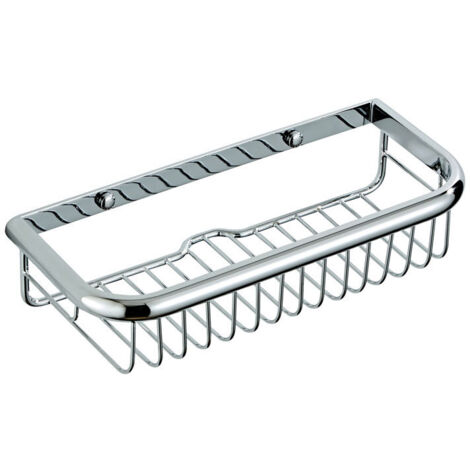 Rostfreies, verchromtes Duschregal/Badewannenablage, rechteckiger Wandkorb