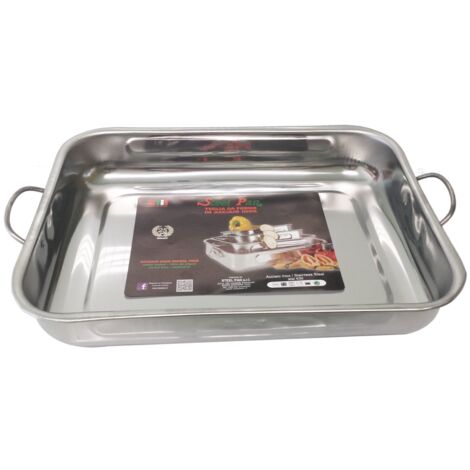 ROSTIERA TEGLIA IN ACCIAIO INOX RETTANGOLARE 25X19