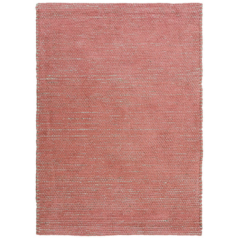 ROSTYLE - Tapis artisanal en jute et coton chenille terra cotta 160x230 - Rouge