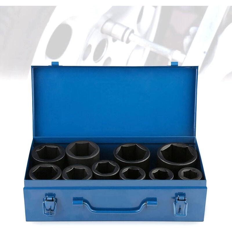 10 pièces 1 pouce Douille à impact profond Drive, Jeu de douilles à chocs profonds Drive, Ensemble de douilles à impact profond Drive - Rosvola