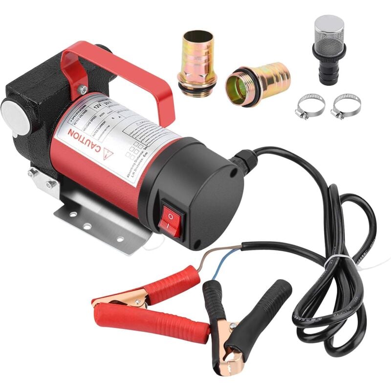 Rosvola - 12 v 200W Pompe Transfert Gasoil 40 L/Min Pompe d'extraction Pompe de Transfert de Carburant Électrique pour le Liquide de Carburant