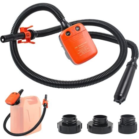Rosvola 2.4GPM Pompe Carburant Électrique avec Stop Automatique,Pompe Diesel, Pompe de Transfert de Liquide avec Adaptateur 3 Tailles,Pompe à Bidon
