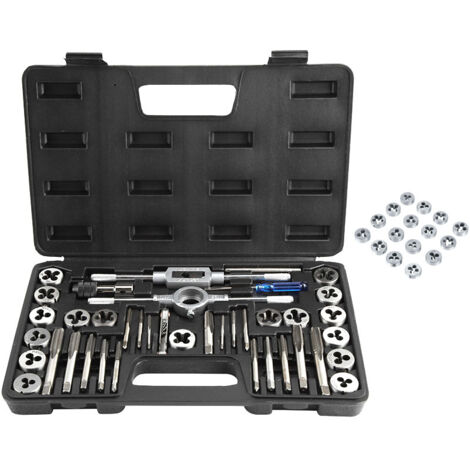 Rosvola 40 pièces tarauds et filières, Jeu de tarauds - Pour coupe-filetage - En acier de tungstène avec Clés Dynamométriques Outil de Taraudage et Filetage M3-M12
