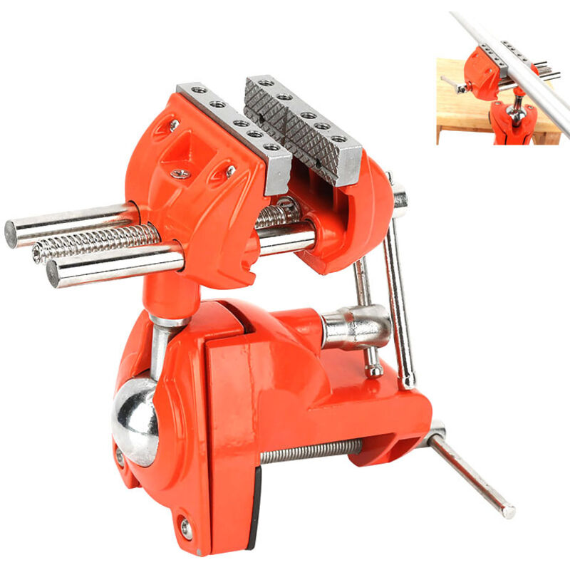 70 mm Etau pour Établi en Fonte - Mini étau pivotant à 360 ° Étau réglable de largeur de mâchoire Étau de table pour menuiserie d'établi - Rosvola