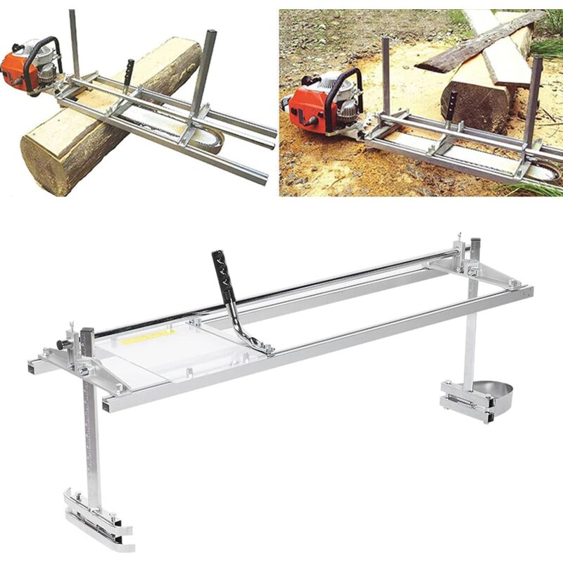 Rosvola 90 CM Moulin à Scie à Chaîne Portative, Chainsaw Mill en Aluminium et Acier Inoxydable 30 Pouces, pour les Constructeurs et Menuisiers