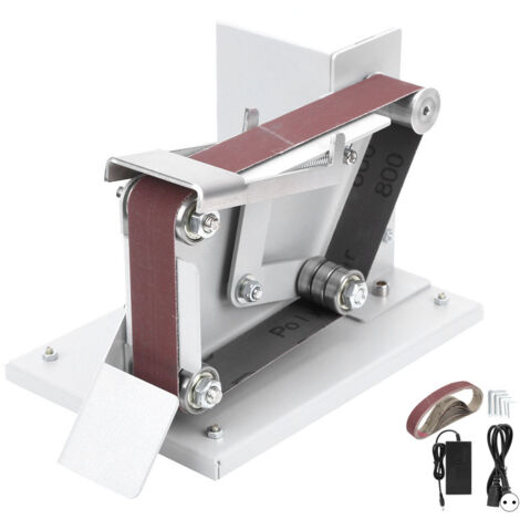 Rosvola 96W Ponceuse à Bande Avec 10 Bandes Abrasives  Ponceuse Électrique Pour Bois Mini Ponceuses à Bande pour Métal Bois Plastique Aluminium