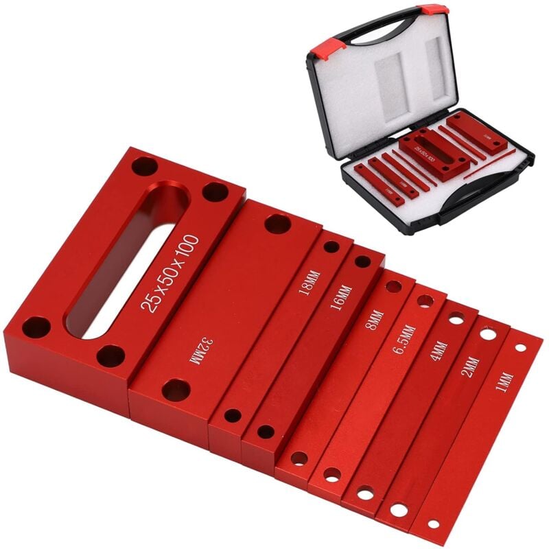 Rosvola - 9pcs barres de précision en aluminium pour routeur et scie de table, accessoires de menuiserie, barres avec marquages de taille gravés au