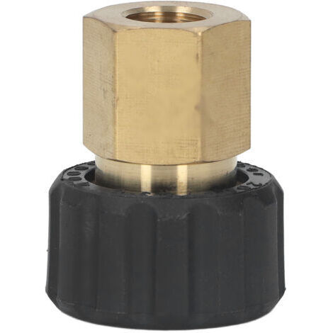 Rosvola Adaptateur de nettoyeur haute pression en laiton et caoutchouc, Anti-Corrosion G1/4 pouces à M22 X 1.5mm, filetage de tuyau pour remplacement femelle 14mm OD.