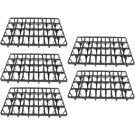 Rosvola Anzuchttopf-Tablett mit 24 Fächern, 5 Stück, quadratischer Blumentopfhalter aus Kunststoff für den Gartenbau