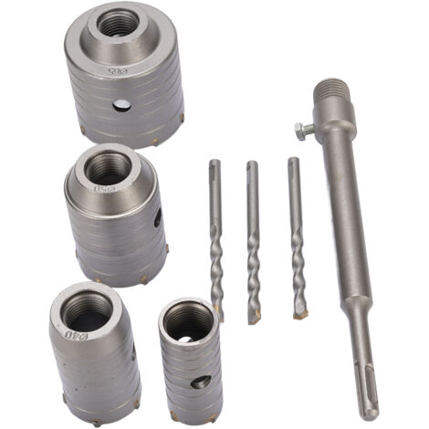 Rosvola Betonlochsägen-Set, 5-teilig, 30 mm, 40 mm, 50 mm, 65 mm, Schaft für Wände, Zement, Mauerwerk, Stein, Ziegel, Bohrer-Sets.