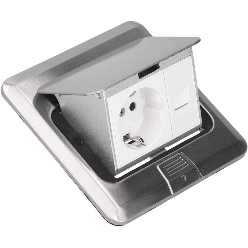 Boîtier de Prise au Sol Intégré étanche en Acier Inoxydable Prise de Sol 2 Voies ac 250 v 10A - Rosvola