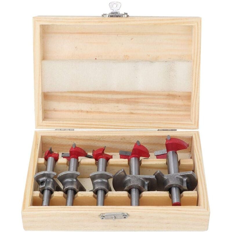 Rosvola - Mèches Bois, φ 15mm 20mm 25mm 30mm 35mm Fraise Bois Carbure, Coupe-trou pour Charnière D'armoire et Verrou de Porte avec Réglage de la