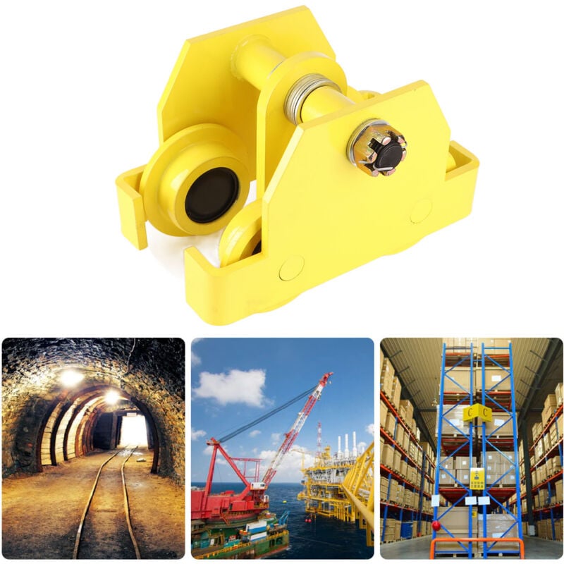 Rosvola - Chariot Porte-palan Capacité de Charge 3 t Chariot à Poutre de Poussée Largeur Réglable de 10-14 cm Chariot à Palan de Garage en Acier