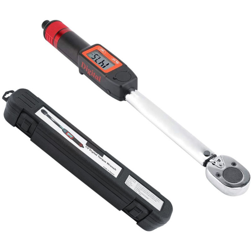Clé Dynamométrique Numérique 1/2', 40-200 nm Mesure 7,6-76,2 m.lbs Clé Dynamométrique Électronique Pour Autos, Motos - Rosvola