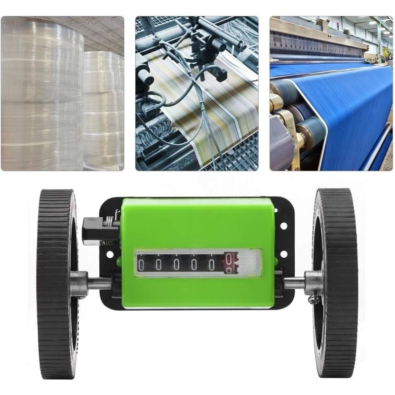 Rosvola - Compteur de Mètres,Longueur Mécanique Compteur de Compteurs Roue à Rouleaux Vert pour Mesurer Le Cuir Artificiel d'impression Textile