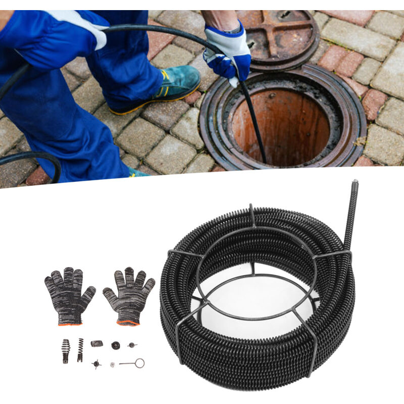 Déboucheur de canalisations, machine à déboucher les canalisations pour évier, douche, égout et toilettes, tarière électrique pour canalisations avec