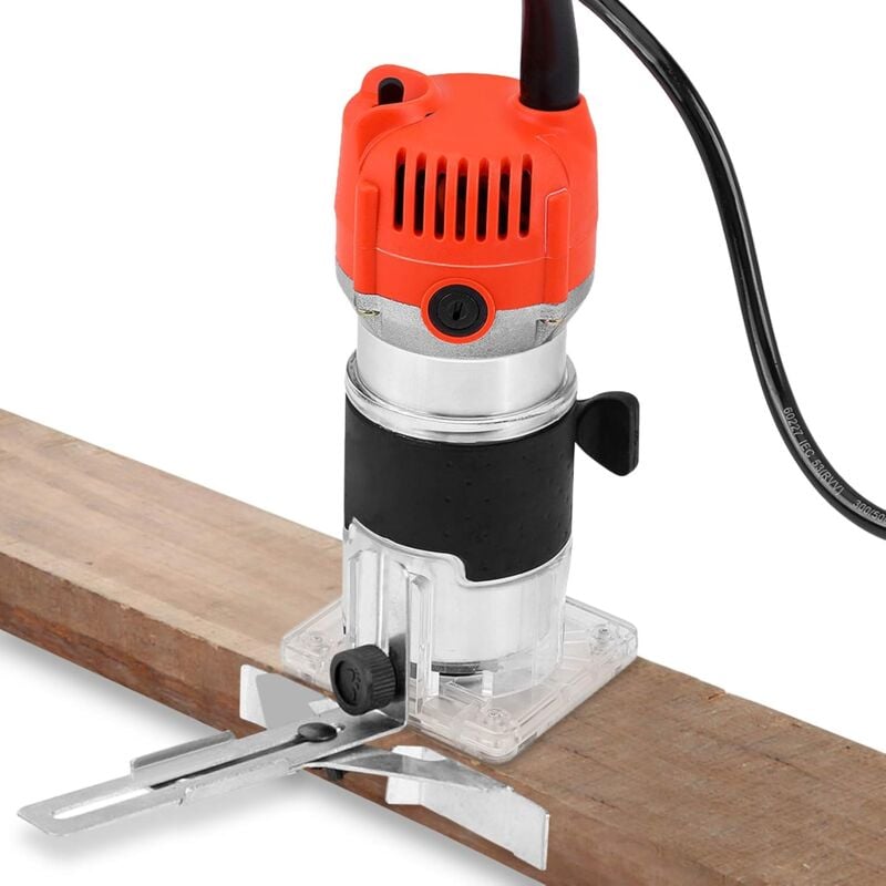 Rosvola - Défonceuse affleureuse Électrique 6.35mm 30000R / min 580W, Affleureuse à Bois ,pour Le Travail du Bois Trimmer électrique Toupie à Bois