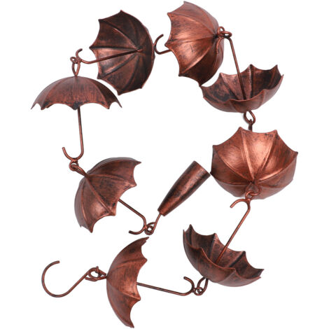 Rosvola Dekorativer Schirm mit Regenkette, 100 cm Durchmesser, 8 Tassen, für Haus, Garten, Terrasse, Außendekoration