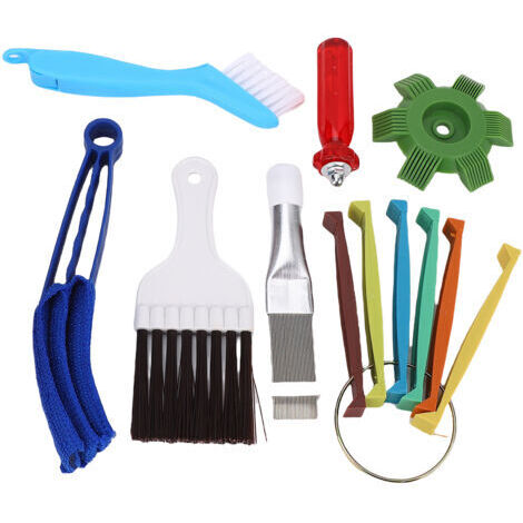 Rosvola Ensemble de nettoyage d'ailerons de climatisation, peigne de climatiseur, lisseur, brosse de nettoyage de bobine de CVC, outil de nettoyage de radiateur AC.