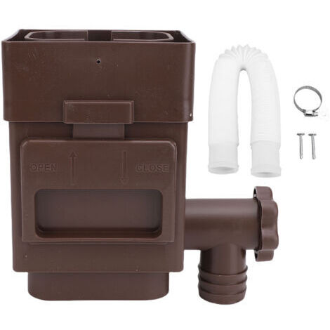 Rosvola Filtre de descente d'eau, résistant aux intempéries, gain de place, adaptateur de feuille de gouttière pour tuyau d'évacuation de 3 à 4 pouces, marron