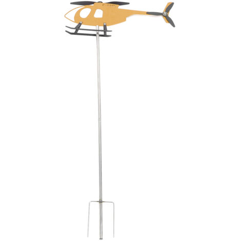 Rosvola Girouette d'avion, moulin à vent d'extérieur, Sculpture pour cour, jardin, décoration, cadeau pour les amoureux de l'avion, jaune