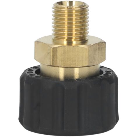 Rosvola Hochdruckreiniger-Adapter aus Messing und Gummi, korrosionsbeständig, G1/4 Zoll auf M22 x 1,5 mm, Schlauchgewinde für Außengewinde, Ersatz für 14 mm Außendurchmesser.