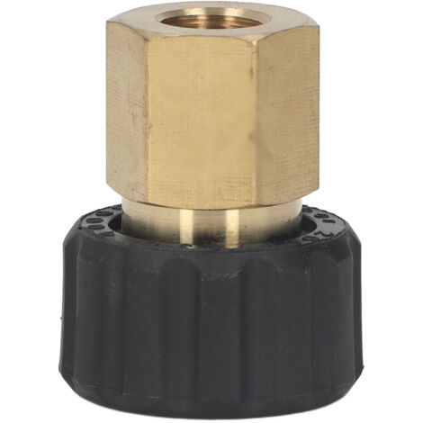 Rosvola Hochdruckreiniger-Adapter aus Messing und Gummi, korrosionsbeständig, G1/4 Zoll auf M22 x 1,5 mm, Schlauchgewinde für Innengewinde, Ersatz für 14 mm Außendurchmesser.