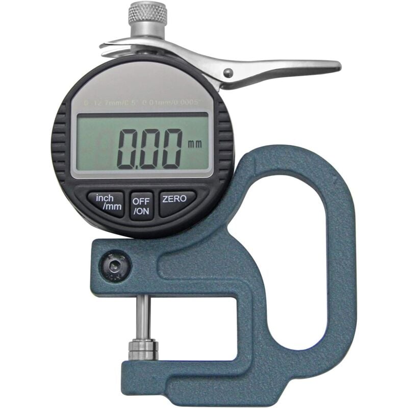 Rosvola - Jauge d'épaisseur numérique, Outil de mesure de l'épaisseur de Fil Tissu Cuir Papier Film Éponge,Gamme 0-12,7mm, Précision 0,01mm, avec une