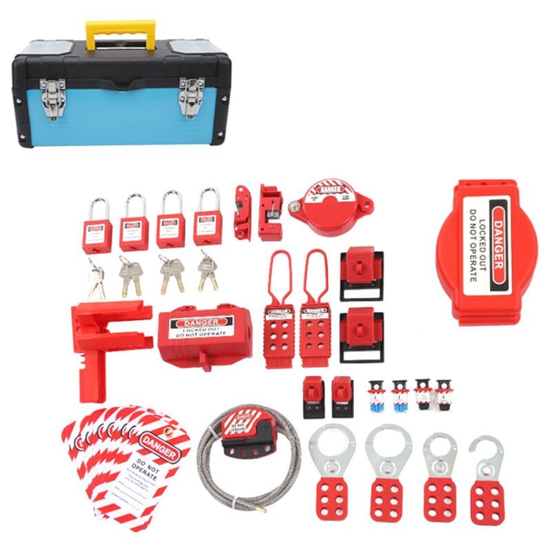 Rosvola - Kit d'étiquetage de verrouillage, verrouillage de disjoncteur avec pince, fermetures de verrouillage de groupe, étiquette de verrouillage,