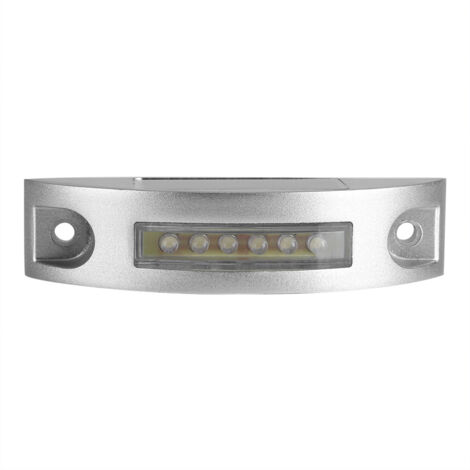 Rosvola Lampe solaire à 6 LED en aluminium moulé, imperméable, éclairage d'extérieur, pour allée, allée, route (blanc)