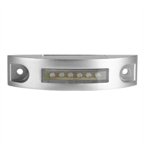Rosvola Lampe solaire à 6 LED en aluminium moulé, imperméable, éclairage d'extérieur, pour allée, allée, route (blanc)