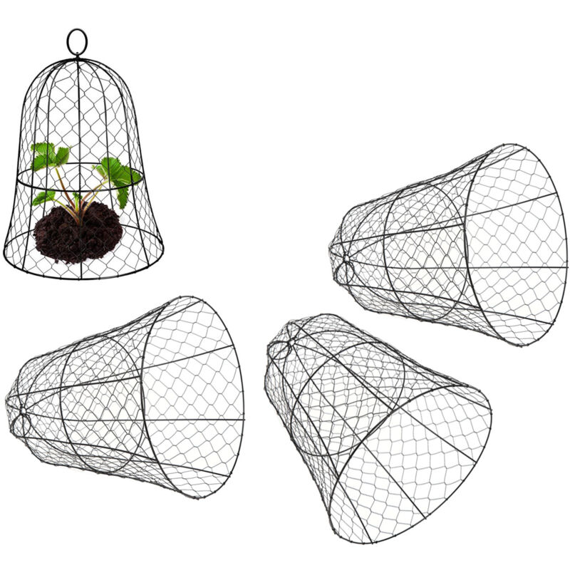 Lot de 10 cloches de jardin en fil de fer de 33 x 40 cm de profondeur, protection et couvercle, solide et pas facile à déformer, pas de montage