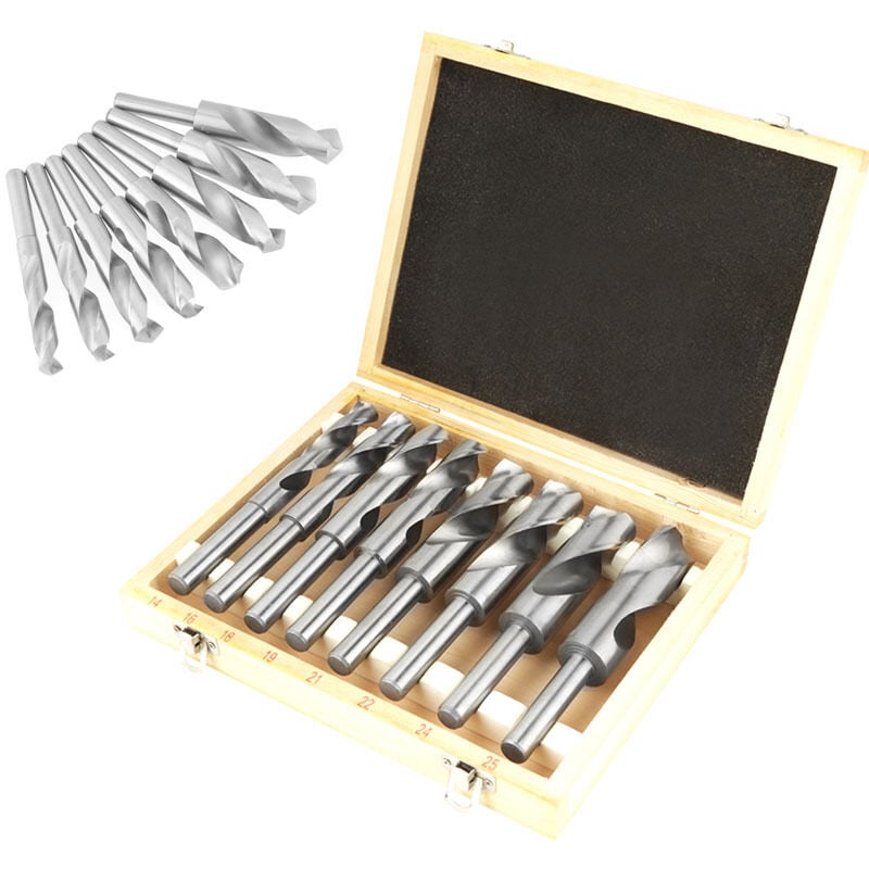 Rosvola - Lot de 8 forets hélicoïdaux hss en acier trempé - Jeu de 8 forets hélicoïdaux à métal hss - Haute élasticité et résistance