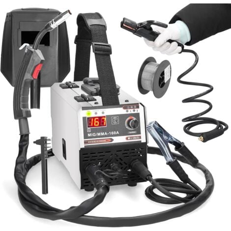 Rosvola Machine à souder MIG MMA 120 A 220 V MIG/MMA 2 en 1 Machine de soudage à gaz de protection/fil de remplissage MAG Soudage IGBT Inverter Stick ARC