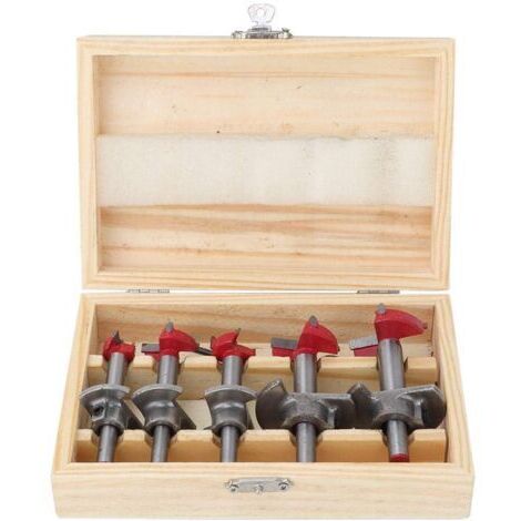 Rosvola Mèches Bois, Φ 15mm 20mm 25mm 30mm 35mm Fraise Bois Carbure, Coupe-trou pour Charnière D'armoire et Verrou de Porte avec Réglage de la Profondeur du Trou (10-40 mm)
