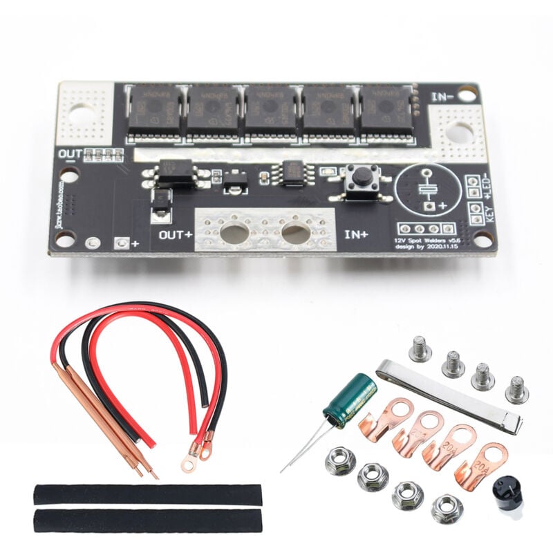 Rosvola Mini Soudeuse par Points DIY 12V Ensemble de Soudage par Points Batterie Portable Machine de Stockage de Soudage par Points Carte de Circuit
