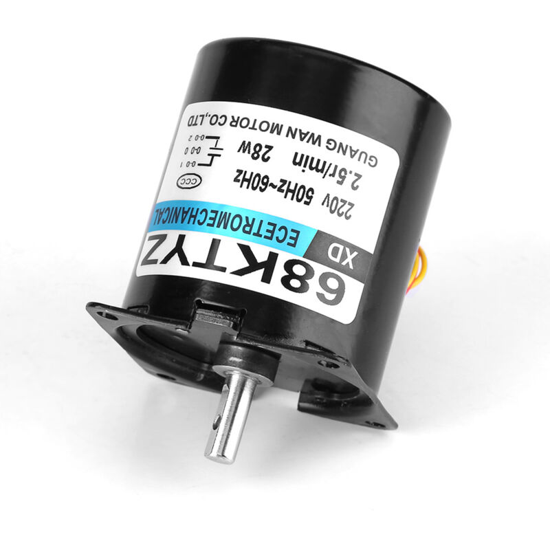 Rosvola - Moteur synchrone, 68KTYZ AC220V 28W Aimant Permanent de Vitesse Moteur synchrone cw/ccw 2,5 R/min