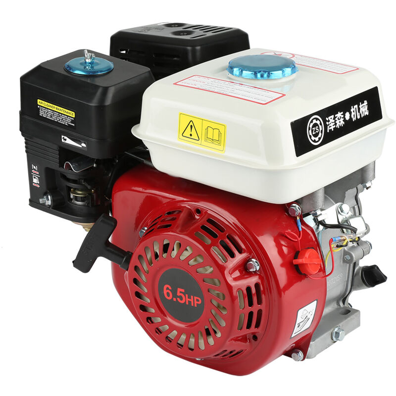 Rosvola - Moteur thermique 6,5 cv / 4,8 kW - Moteur à essence monocylindre 168F ohv - Avec démarreur manuel - Diamètre de l'arbre d'entraînement : 20
