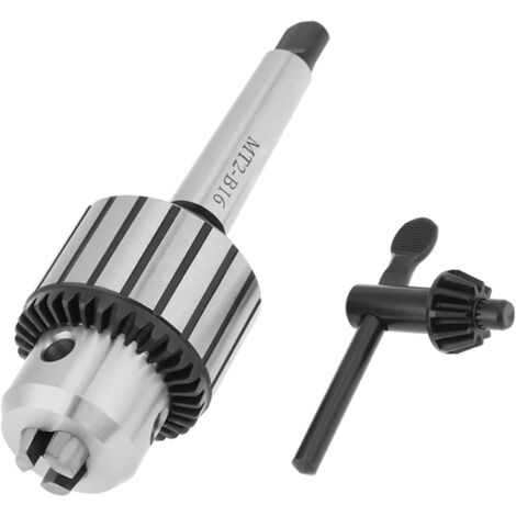 Rosvola MT2 B16/1-13 mm Mandrin de perceuse de type clé en acier au carbure , pour les opérations de centrage, de taraudage et d'alésage des tours à métaux